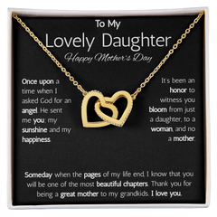 Interlocking Hearts Necklace - To My Lovely Daughter Happy Mother's Day