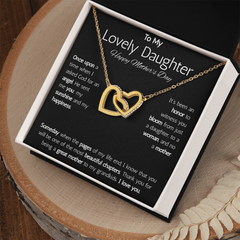 Interlocking Hearts Necklace - To My Lovely Daughter Happy Mother's Day