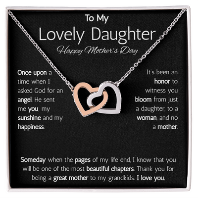Interlocking Hearts Necklace - To My Lovely Daughter Happy Mother's Day
