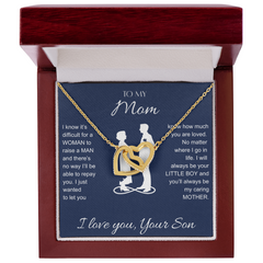 Interlocking Hearts Necklace  - To My Mom I Love You