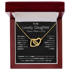 Interlocking Hearts Necklace - To My Lovely Daughter Happy Mother's Day