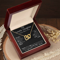 Interlocking Hearts Necklace - To My Lovely Daughter Happy Mother's Day