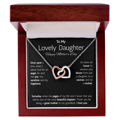 Interlocking Hearts Necklace - To My Lovely Daughter Happy Mother's Day
